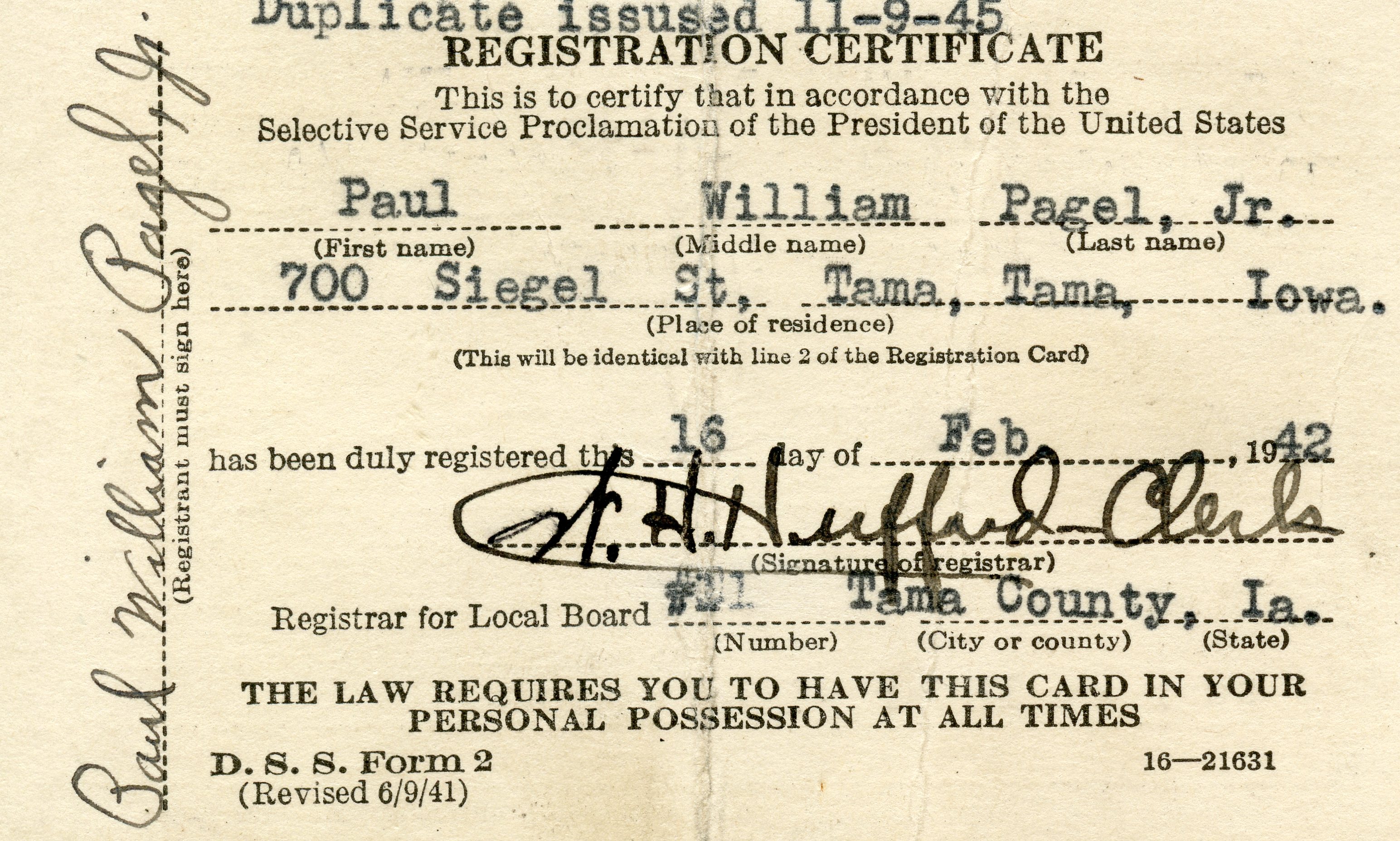   Sorry, image paul-pagel-selective-service.jpg could not be found!